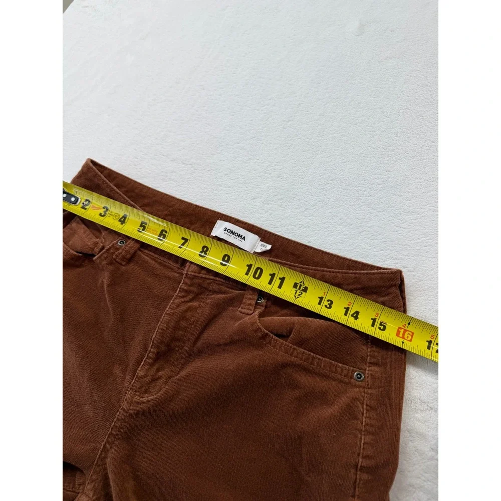 Sonoma Corduroy Pants Womens 10 Brown Good Stretch‎ Straight Leg 000213104